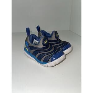 Nike Dynamo Free TD Baby Toddler 6C Easy On Unisex Shoes Blue Gray 343938 030